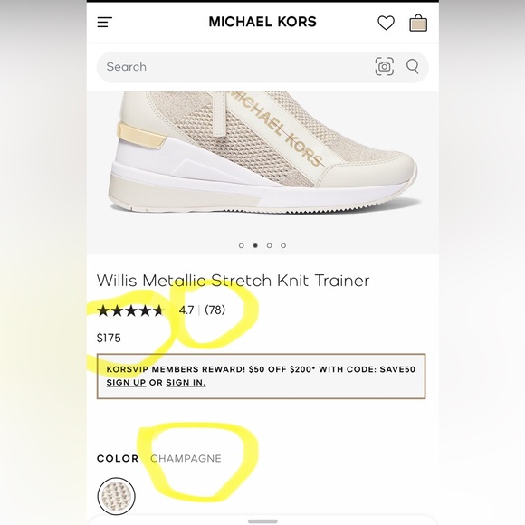 Women’s Michael Kors Willis Metallic Stretch Knit Trainer size 10 - Picture 6 of 12